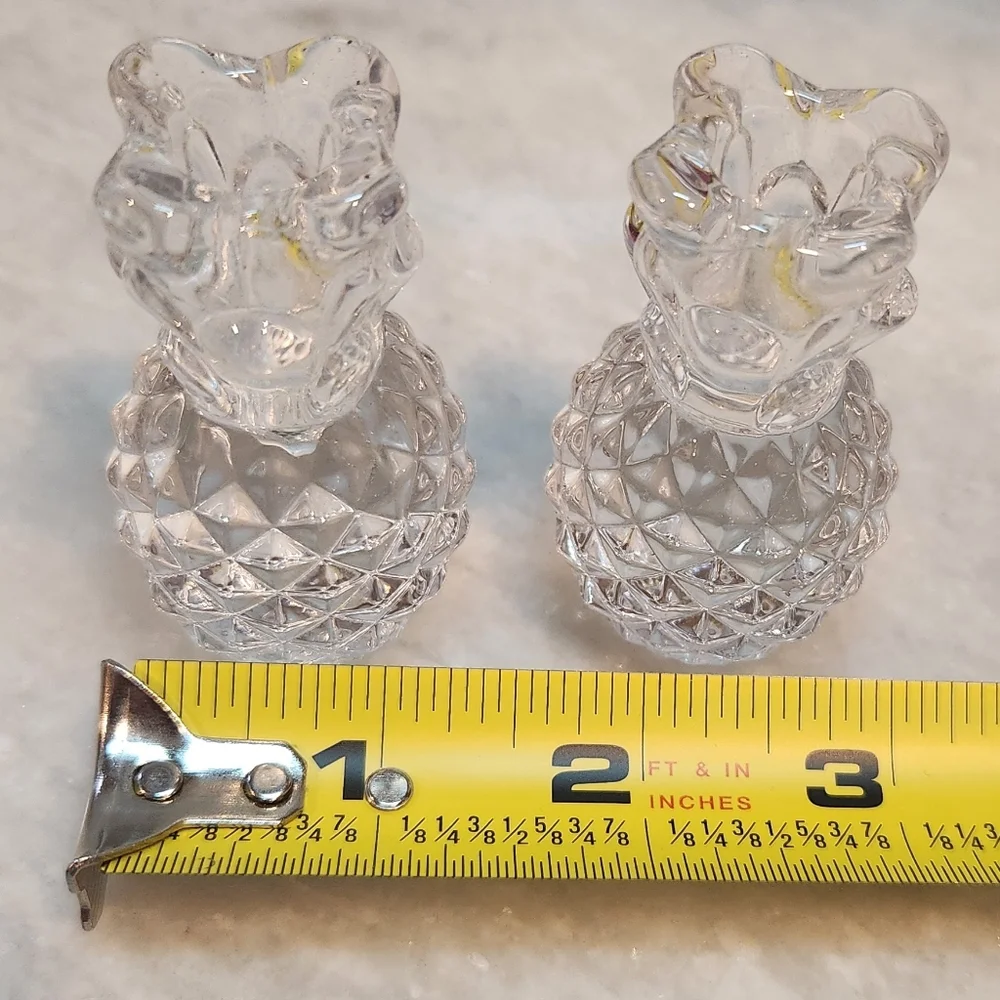 Williams Sonoma Glass Pineapple Tiny Tapers Candle Holders (Set of 2)